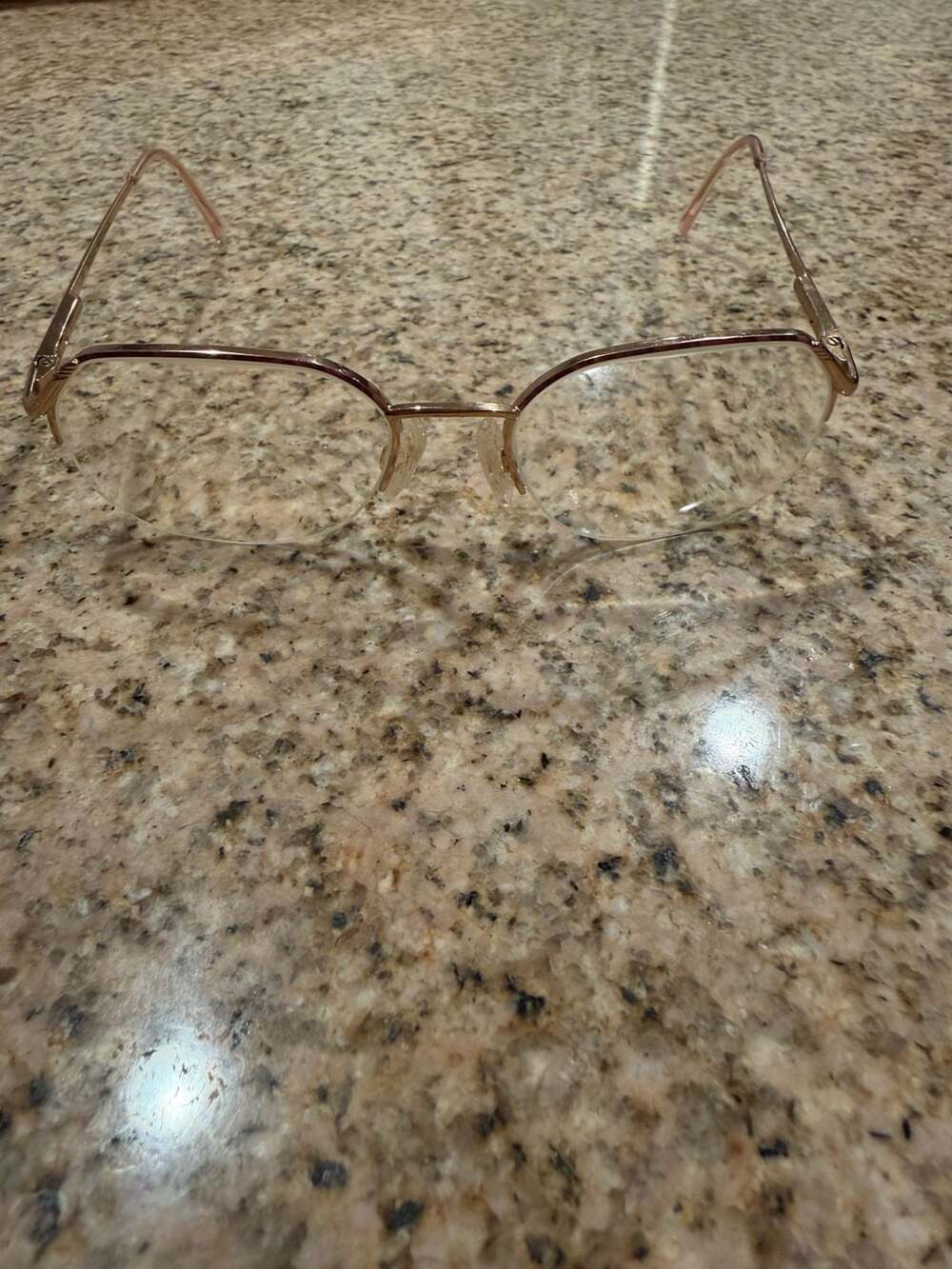Safilo Lady Elasta 4558 Gold and Burgundy Half-Rim Eyeglass Frames 135